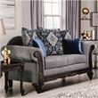 Pemberly Row Traditional Chenille Upholstered Loveseat in Gray