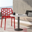 Pemberly Row Plastic Dining Side Chair Honeycomb Design in Red