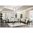 Pemberly Row Traditional Chenille Upholstered Loveseat in Ivory