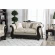 Pemberly Row Traditional Chenille Upholstered Loveseat in Ivory