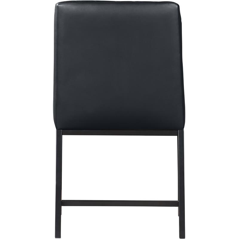 Pemberly Row Quilted Black Faux Leather Dining Chair (Set of 2)