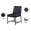 Pemberly Row Quilted Black Faux Leather Dining Chair (Set of 2)