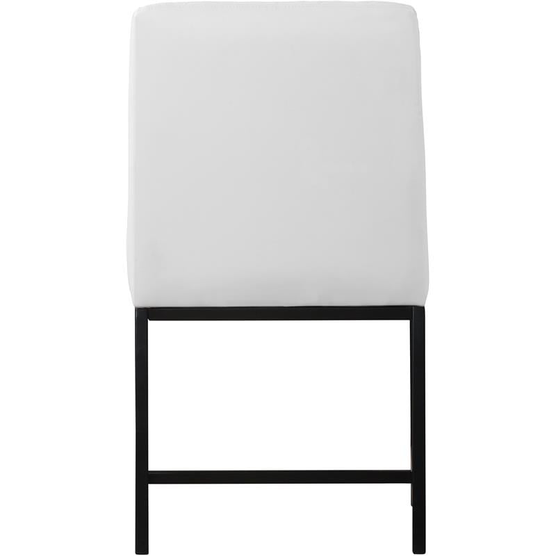 Pemberly Row Quilted White Faux Leather Dining Chair (Set of 2)