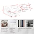 Pemberly Row Sofa Cream White Linen Upholstered 4 Seat and Ottoman
