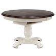 Pemberly Row Round/Oval Extendable Dining Table in White/Brown Wood