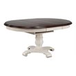 Pemberly Row Round/Oval Extendable Dining Table in White/Brown Wood