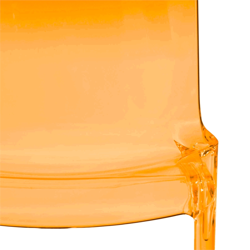 Pemberly Row Mid-Century Modern Dining Side Chair in Orange Set of 2
