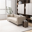 Pemberly Row Mid Century Modern Tufted Cream Velvet Living Room Couch