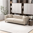 Pemberly Row Mid Century Modern Tufted Cream Velvet Living Room Couch