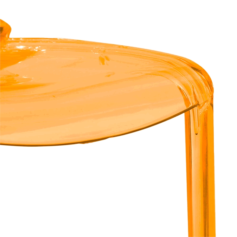 Pemberly Row Mid-Century Modern Dining Side Chair in Transparent Orange