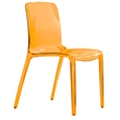 Pemberly Row Mid-Century Modern Dining Side Chair in Transparent Orange