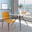 Pemberly Row Mid-Century Modern Dining Side Chair in Transparent Orange
