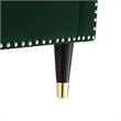 Pemberly Row Tufted Velvet Sofa with Nailhead Trim in Hunter Green/Gold