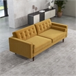 Pemberly Row Mid-Century Modern Tufted Back Gold Velvet Upholstered Sofa