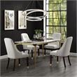 Pemberly Row Faux Leather Dining Chair with Nailhead White/Gold (Set of 2)
