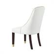 Pemberly Row Faux Leather Dining Chair with Nailhead White/Gold (Set of 2)