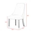 Pemberly Row Faux Leather Dining Chair with Nailhead White/Gold (Set of 2)