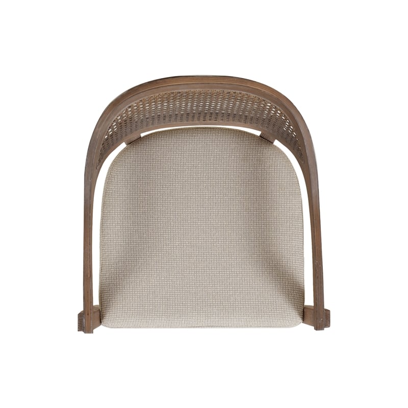 Pemberly Row Mid-Century Cane Back Dining Chair Taupe Beige Textured Weave