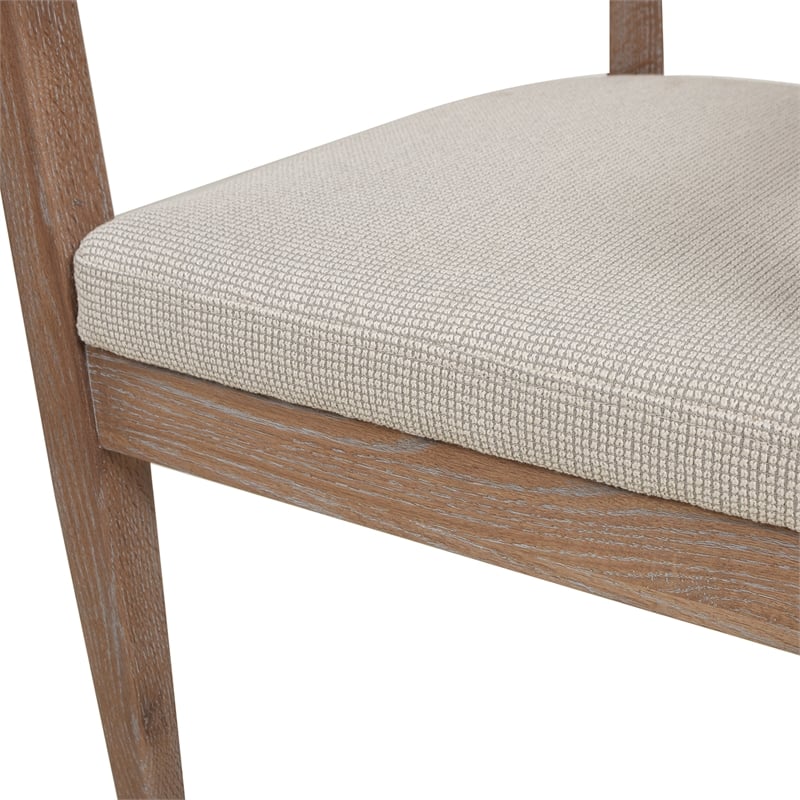 Pemberly Row Mid-Century Cane Back Dining Chair Taupe Beige Textured Weave
