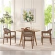 Pemberly Row Mid-Century Cane Back Dining Chair Taupe Beige Textured Weave