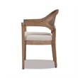 Pemberly Row Mid-Century Cane Back Dining Chair Taupe Beige Textured Weave
