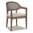 Pemberly Row Mid-Century Cane Back Dining Chair Taupe Beige Textured Weave