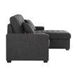 Pemberly Row 2 PC Fabric Sectional w/ Pull-out Bed & Right Chaise in Dark Gray