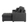 Pemberly Row 2 PC Fabric Sectional w/ Pull-out Bed & Right Chaise in Dark Gray
