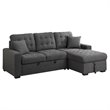 Pemberly Row 2 PC Fabric Sectional w/ Pull-out Bed & Right Chaise in Dark Gray