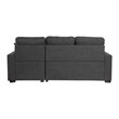 Pemberly Row 2 PC Fabric Sectional w/ Pull-out Bed & Right Chaise in Dark Gray