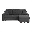 Pemberly Row 2 PC Fabric Sectional w/ Pull-out Bed & Right Chaise in Dark Gray