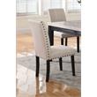 Pemberly Row Fabric Dining Side Chair in Antique Black/Natural (Set of 2)