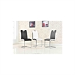 Pemberly Row Faux Leather Modern Dining Side Chair in Black/White (Set of 2)