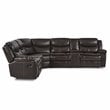 Pemberly Row 3-Piece Traditional Wood & Faux Leather Sectional Set in Brown