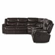 Pemberly Row 3-Piece Traditional Wood & Faux Leather Sectional Set in Brown
