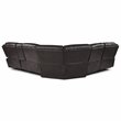 Pemberly Row 3-Piece Traditional Wood & Faux Leather Sectional Set in Brown