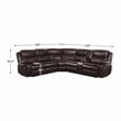 Pemberly Row 3-Piece Traditional Wood & Faux Leather Sectional Set in Brown