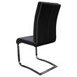 Pemberly Row Modern Faux Leather Dining Side Chair in Black/Chrome (Set of 2)