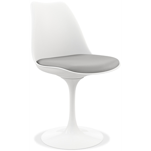 Pemberly Row Modern 17.5&quot Plastic and Metal Dining Chair in Gray