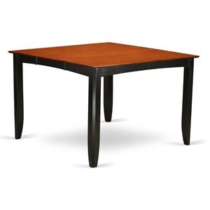 Pemberly Row Modern 54&quot Square Wood Dining Table in Black/Cherry