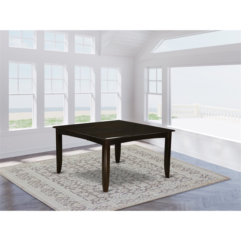 Pemberly Row Modern Square Wood Dining Table in Cappuccino Finish