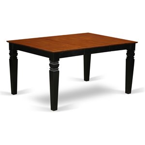 Pemberly Row 42&quot Rectangular Wood Dining Table in Black/Cherry