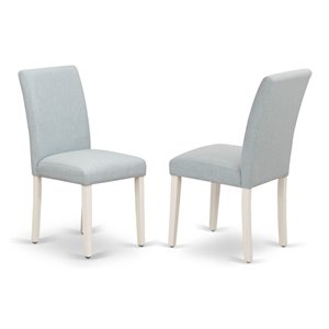 Pemberly Row 35&quot Linen Dining Chairs in Blue/White (Set of 2)