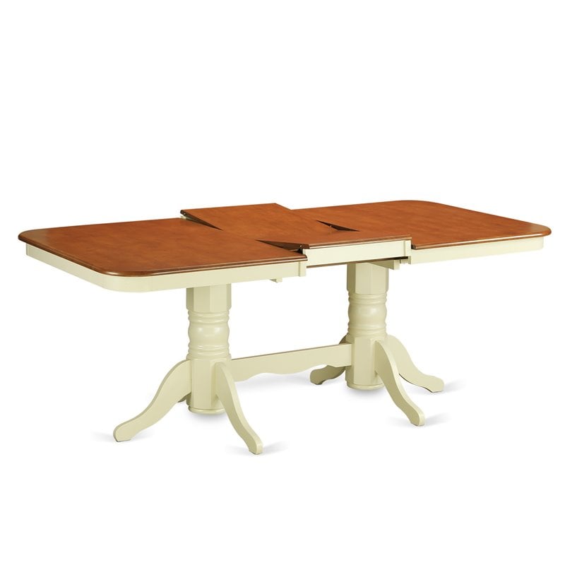 Pemberly Row Modern Wood Dining Table in Cream/Cherry Finish