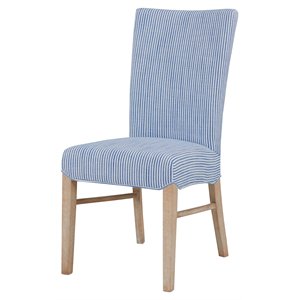 Pemberly Row 19.5&quot Fabric Chair in Blue Stripes/Natural (Set of 2)