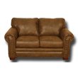 Pemberly Row Modern Microfiber Buckskin Loveseat in Brown Finish