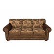Pemberly Row Traditional Microfiber River Bend Sofa in Brown