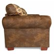 Pemberly Row Traditional Microfiber River Bend Sofa in Brown