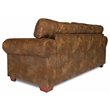 Pemberly Row Traditional Microfiber River Bend Sofa in Brown