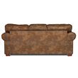 Pemberly Row Traditional Microfiber River Bend Sofa in Brown